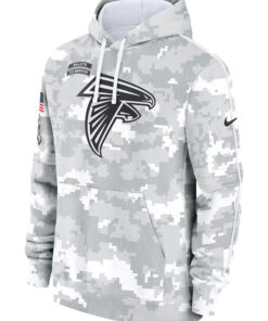 Atlanta Falcons Salute To Service Camo 2024 Pullover Hoodie