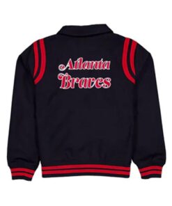 Atlanta Braves Sport Night Full-Snap Varsity Teddy Wool Jacket
