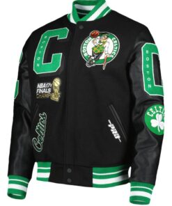 Boston Celtics Mash Up Finals Champions Black Varsity Jacket