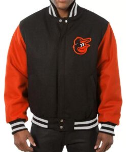 Baltimore Orioles Orange/Black Wool Varsity Jacket