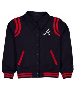Atlanta Braves Sport Night Full-Snap Varsity Teddy Wool Jacket