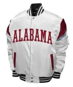 Men Alabama Crimson Tide Power White Satin Jacket Sale
