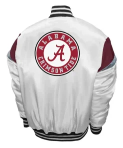 Men Alabama Crimson Tide Power White Satin Jacket Sale
