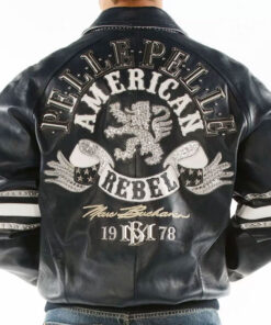Men American Rebel Pelle Pelle Studded Leather Jacket