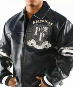 Men American Rebel Pelle Pelle Studded Leather Jacket
