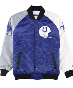 Men Baltimore Colts The Reliever Varsity Satin Blue Jacket