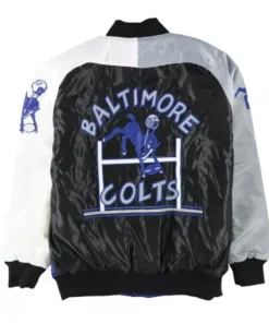 Men Baltimore Colts The Reliever Varsity Satin Blue Jacket